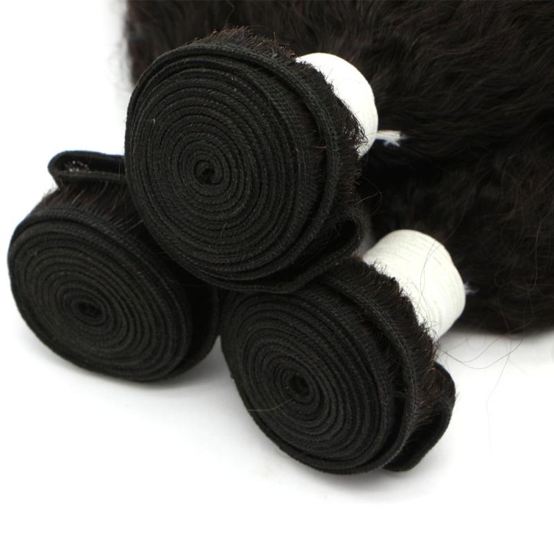 Kinky Straight Yaki Brazilian Human Hair Weaving