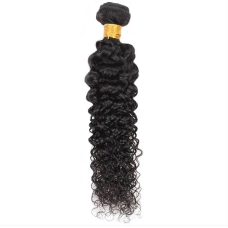 Brazilian Deep Wave Bundles with Closure Remy Human Hair Tight Curly Can Be Dyed Deep Wave 3 Bundles with Closure