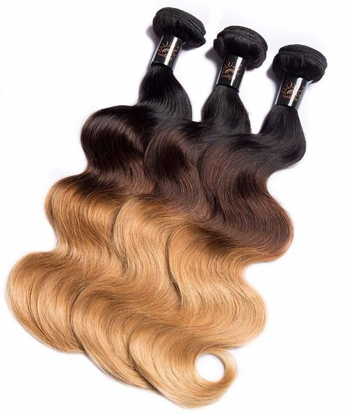 Sunlight Color 1b/4/27 Virgin Brazilian Silky Body Wave Human Hair