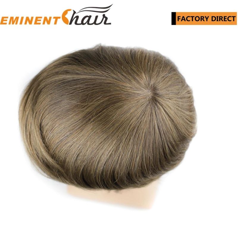 Natural Effect Lace Front Human Hair Skin Hair Replacement System Men′s Toupee