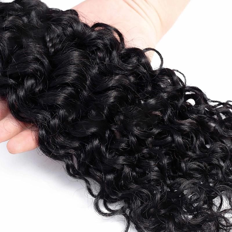 Good Quality Malaysian Deep Wave Hair Bundles and Frontal Set Hair Clip Woman