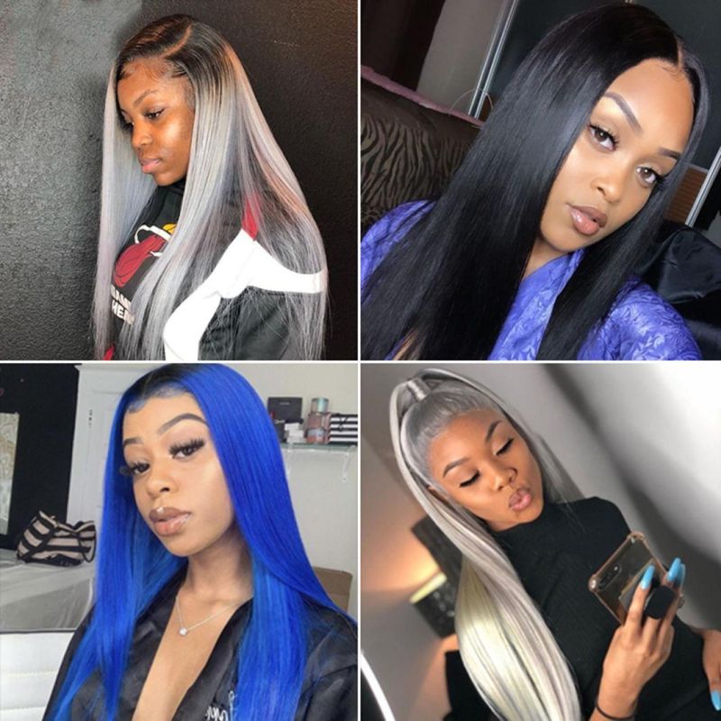 Straight Remy Hair Extensions Brazilian Human Hair Bundles 16 Inches T1b/613