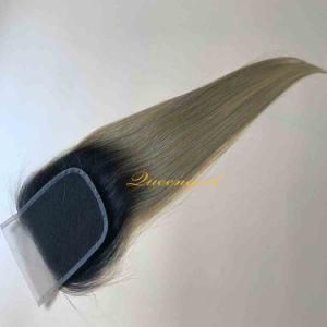 Wholesale Straight Donor Hair 4X4 Ombre Burmese Remy Hair Lace Closure