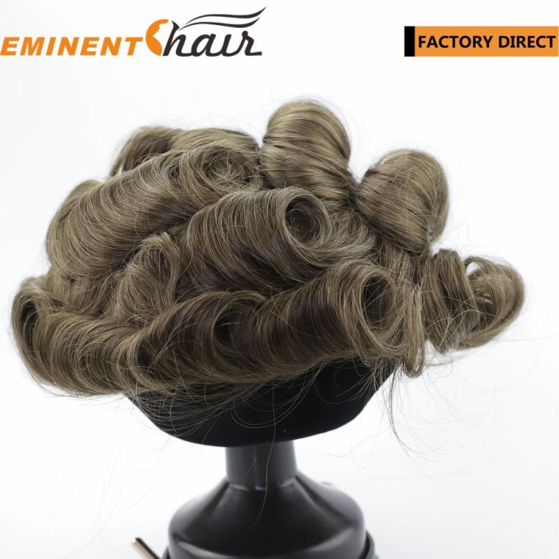 Factory Direct Human Hair Narural Hairline Men′ S Skin V-Looped Toupee
