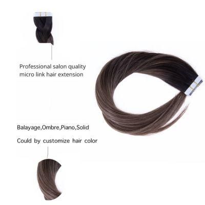 Tape Human Hair Extensions Straight Remy Hair for Woman 613 Blonde Light Brown Natural Black 2.5g/Strand 20PCS/Pack