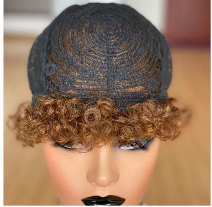 150% Short Curly Human Hair Wigs Pixie Cut for Black Women Natural Black Glueless Afro Kinky Curly Wig Dropshipping Wholeslae