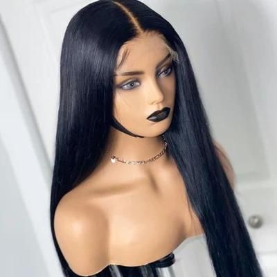 Human Hair Vendor 30 Inch Tangle Free Full Lace Front Mink Straight Brazilian Hair Wigs