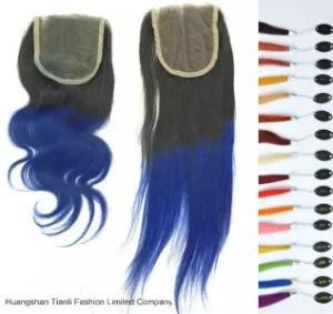 7A Ombre Color Lace Closure 2 Tone Hair Dark Blue