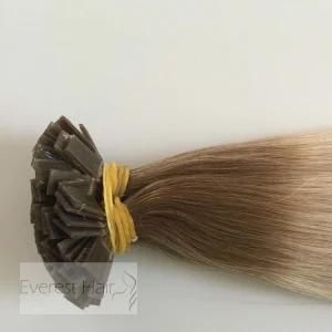 Ombre Color 8/615 Virgin Remy Pre Bonded Hair Flat Tip Human Hair Extensions