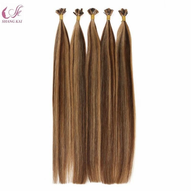 Best Italian Keratin Glue Full Cuticle Virgin Brazilian Indian Remy Human Hair Seamless Flat Tip Hair Extension