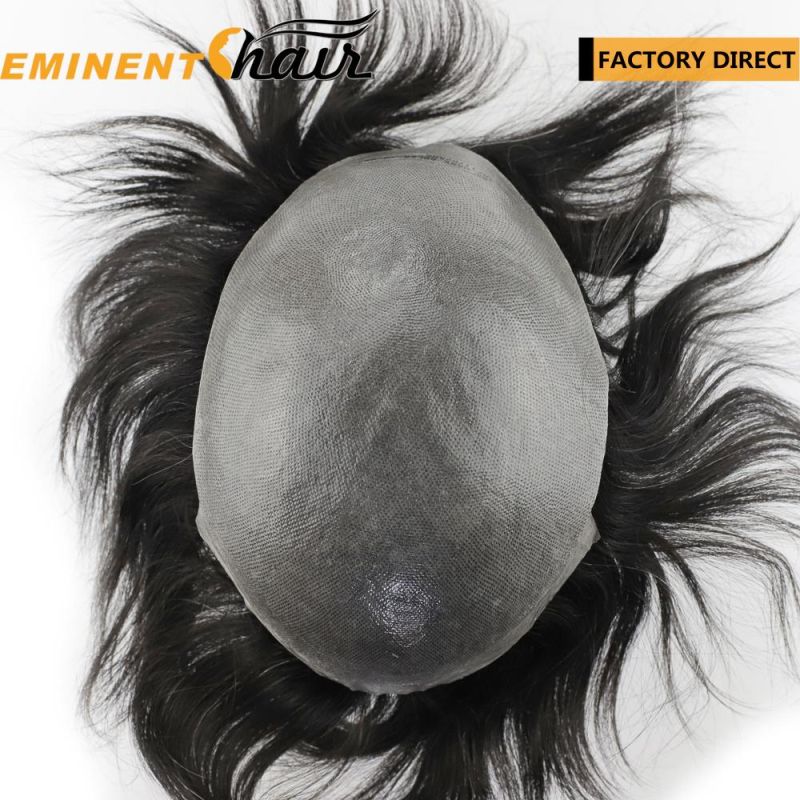 Thin Skin Human Hair Men′s Toupee
