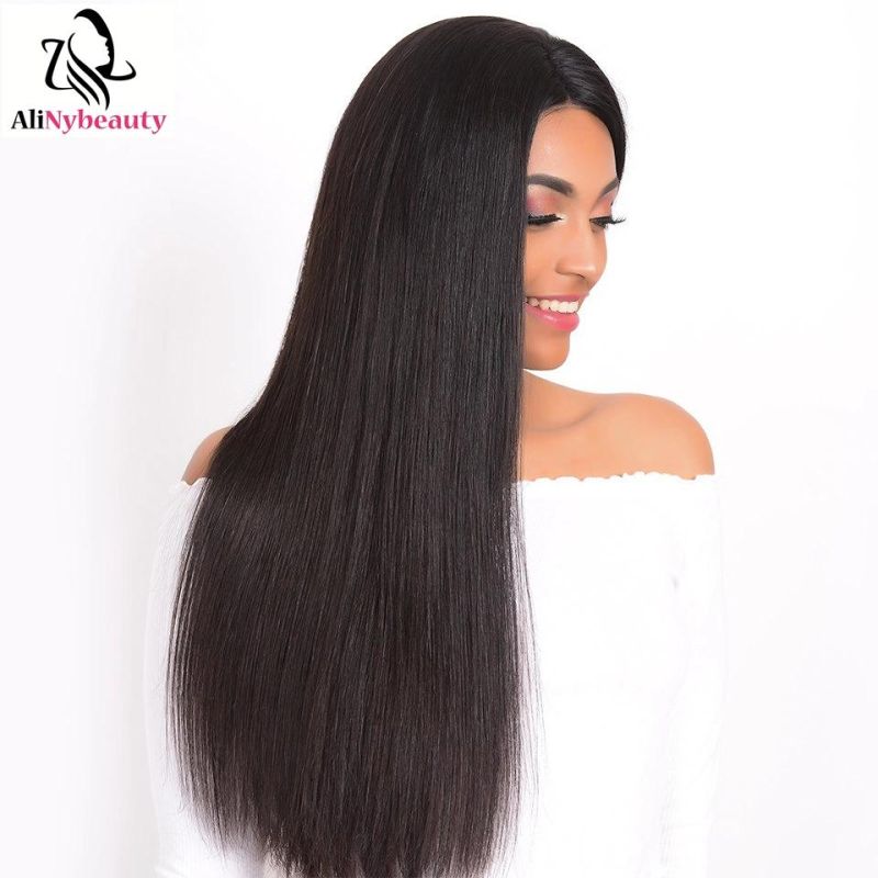 Alinybeauty Human Hair Brazilian Virgin Natural Straight Lace Front Wig