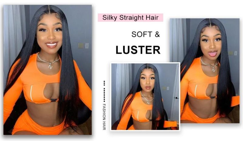 Long Straight Human Hair 13X4 Lace Front Wigs