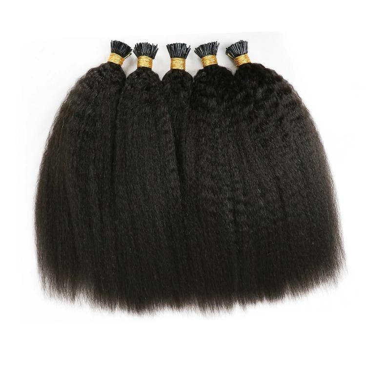 Kbeth Wholesale Raw Indian Remy Hair I Tip Extensions Afro Kinky Straight 100 Human Hair Bulk Micro Links Extensions for Black Girls