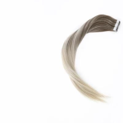 Tape Human Hair Extensions Balayage Omber Blonde Brown 100% Human Hair Skin Weft Adhesive Glue Hair on Machine Remy