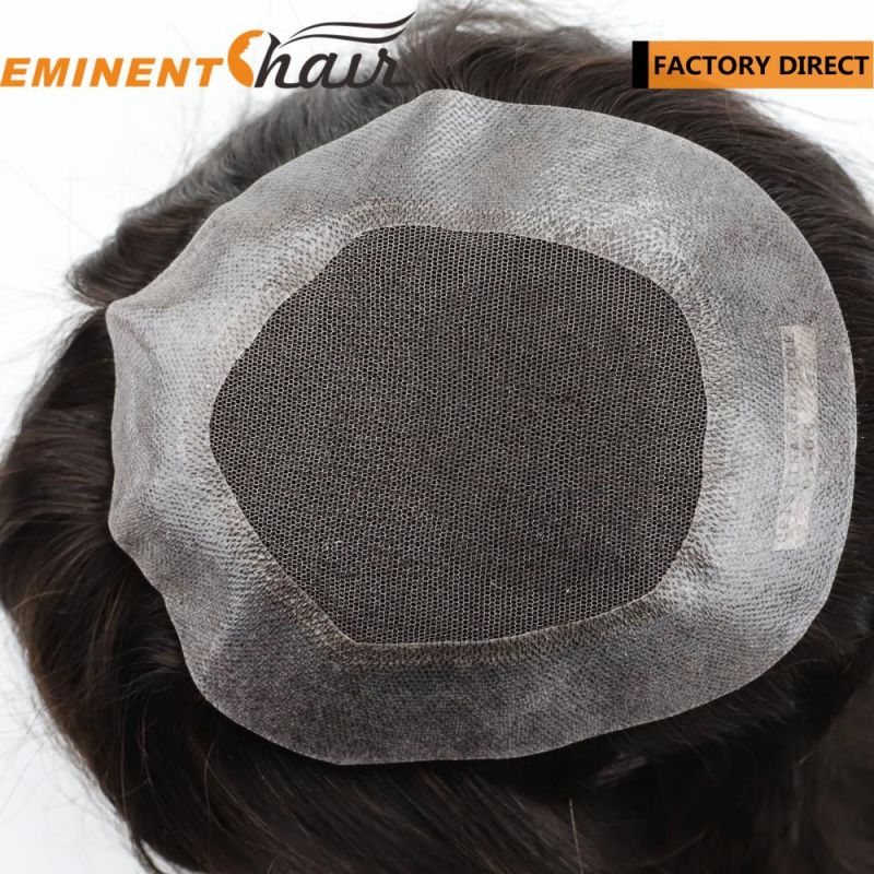 Lace with PU Edge Virgin Hair Women Hair Replacement
