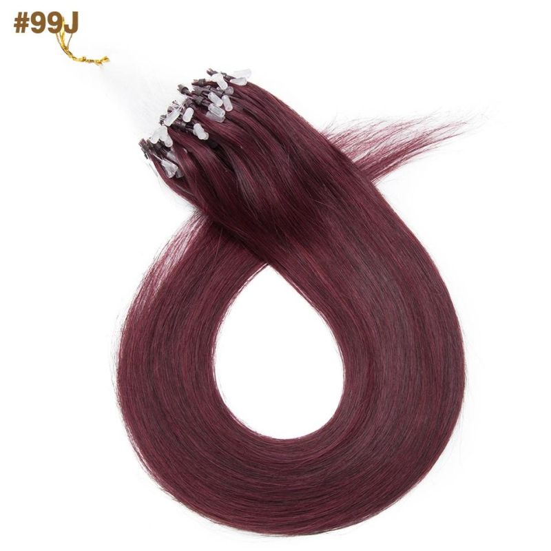 Straight Remy Micro Link Hair Extensions Micro Loop Hair Cold Fusion Micro Beads Human Hair Extensions