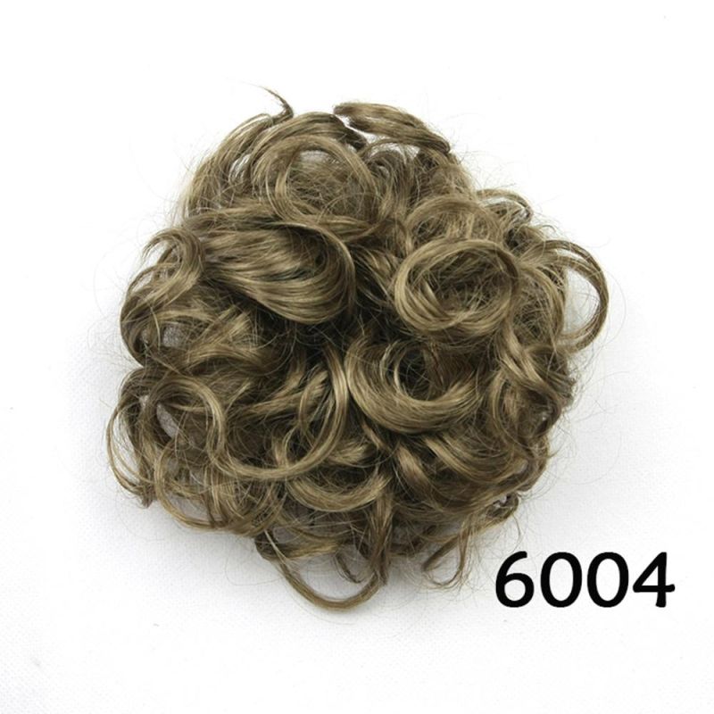 New Style Synthetic Hair Hairband Black Scrunchie Hair Bun Chignon High Temperature Fiber Hair Donut Roller Headband Curly Hair