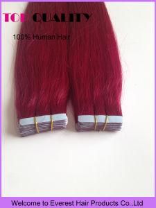 # Burgundy PU Weft Tape Skin Weaving Brazilian Remy Human Hair