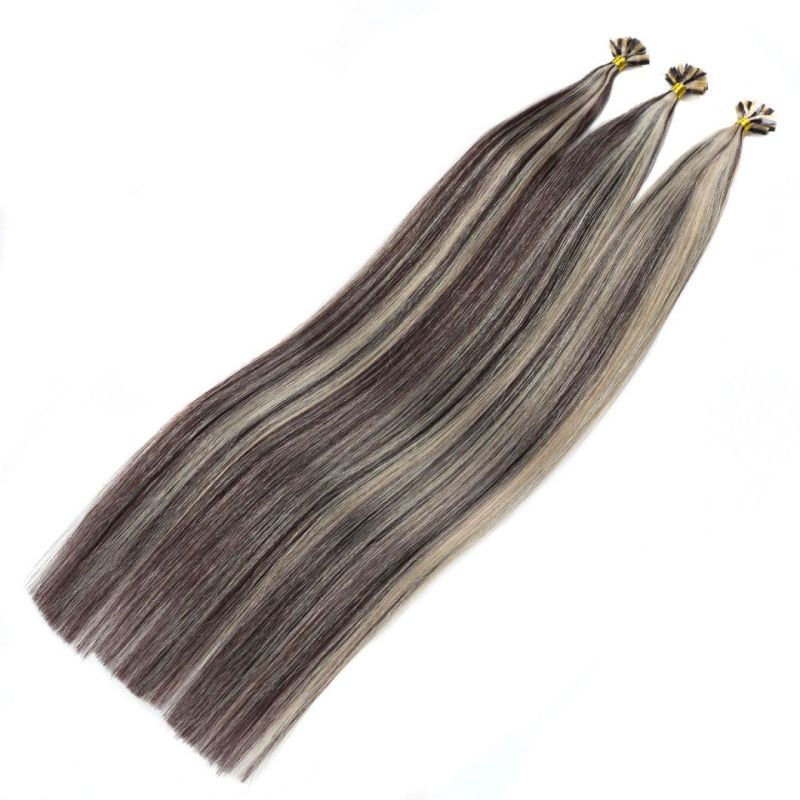 Cheap Price Top Quality Pre-Bonded Keratin Fusion I/Stick-Tip Peruvian Remy Human Hair Extensions 20" Medium Brown