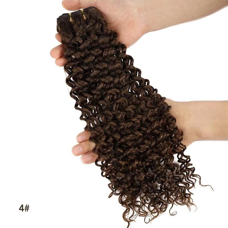 Remy Kinky Curly Colorful Human Hair Extensions 12-26′′