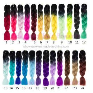 100g/Pack 24inch Kanekalon Jumbo Braids Synthetic Hair Bulk Ombre Two Three Tone Colored Xpress Hair Yaki Texture