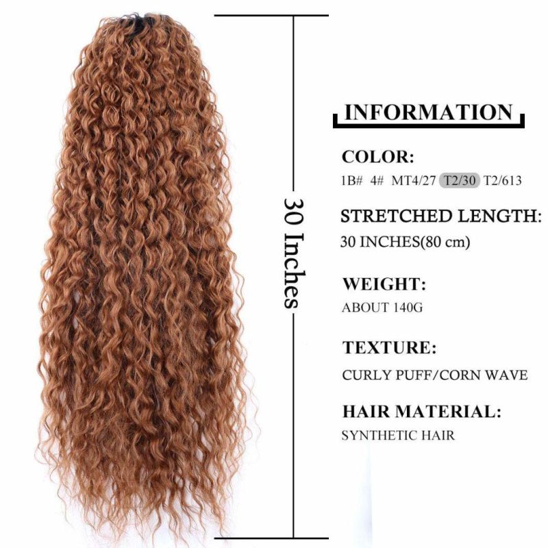 Heat Resistant Synthetic Kinky Straight Ponytail Long Afro Drawstring Ponytail Hairpiece