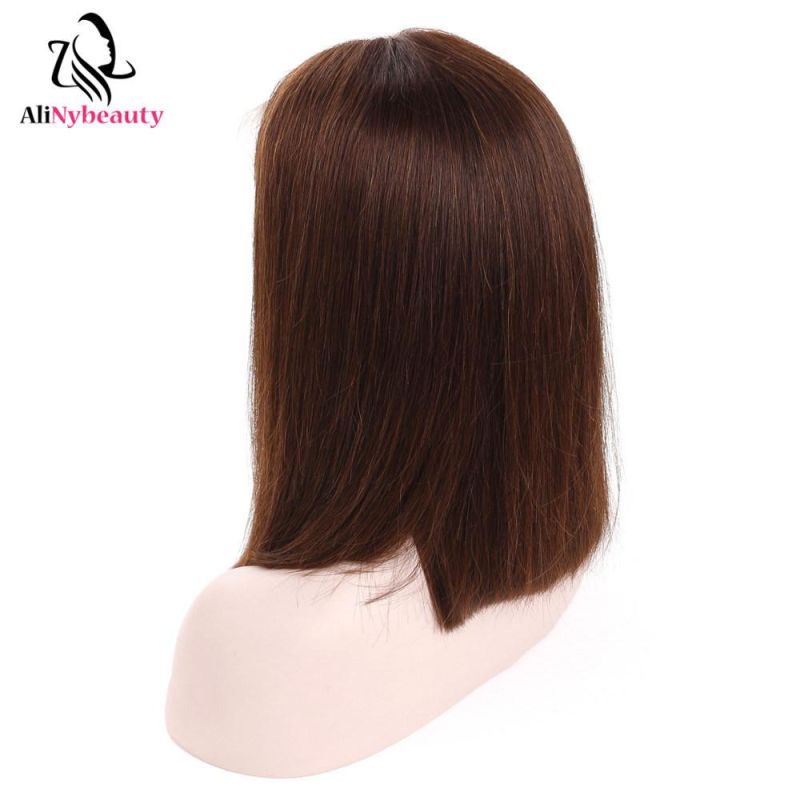 Straight Bob Wig Peruvian Remy Human Hair #4 Color