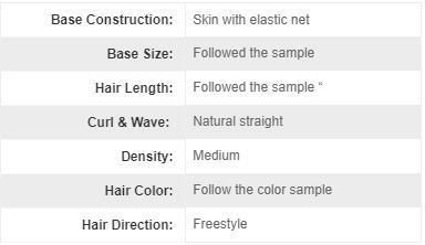 Transparent Skin Stretch Lace Hair 100% Human Natural Hair Replacement Systems for Women