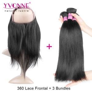 New Products Natural Straight Brazilian Hair Bundle with 360 Lace Frontal