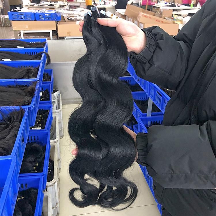 Factory Price Wholesale Body Wave 100% Human Hair Double Sided Tape in Hair Extensions