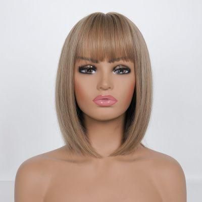 European and American Wig with Air Bangs Synthetic Fiber Bob Short Wigs