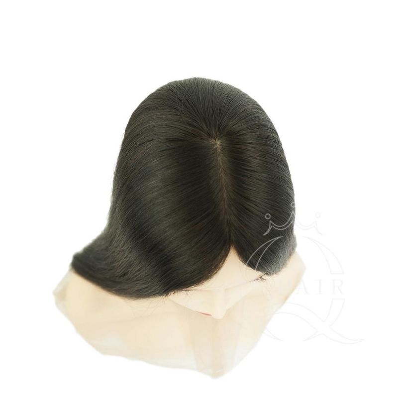 Customized Brazilian Virgin Hair Natural Black 18inch 4X4" Non-Slippery Silk Top Wigs