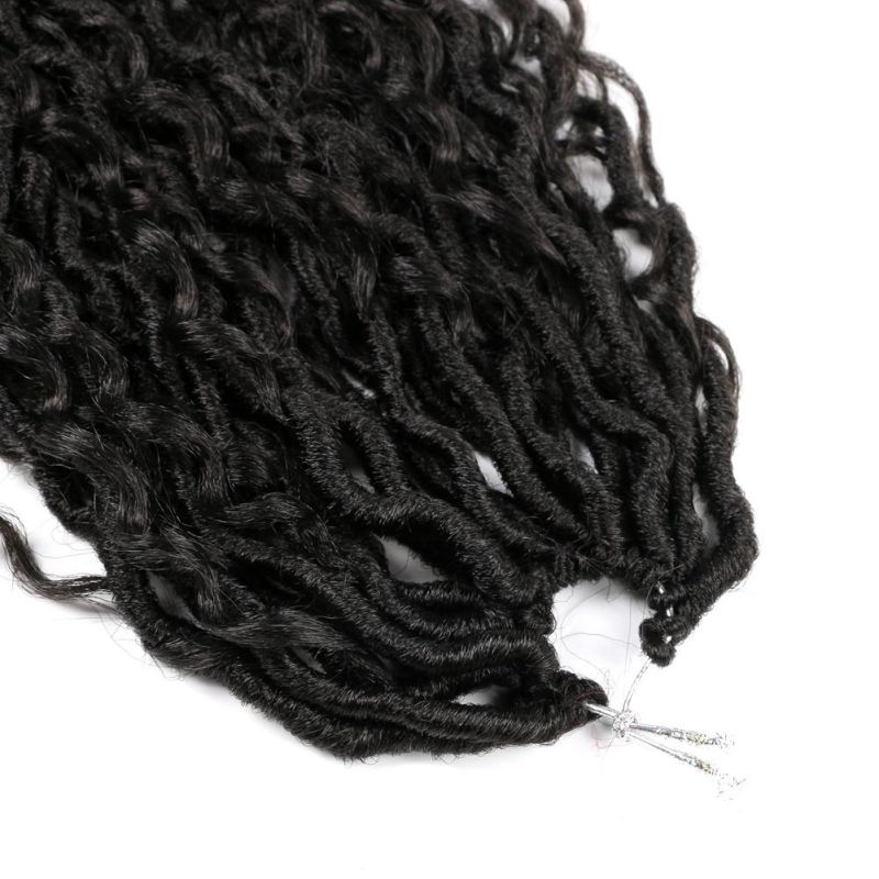 18inch 24 Strands River Faux Locs Curly Crochet Braid Hair Goddess Locs Hair Extensions