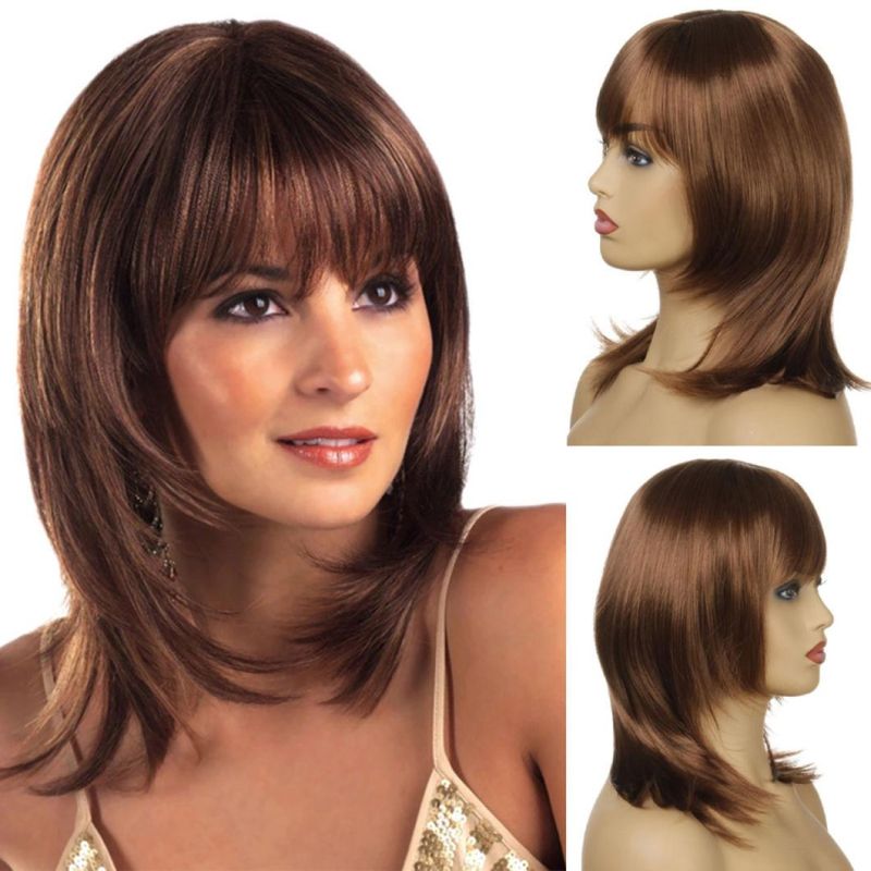 Synthetic Wig Natural Hairline Women Heat-Resistant Wigs Natural Wave Wig for Black and White Women