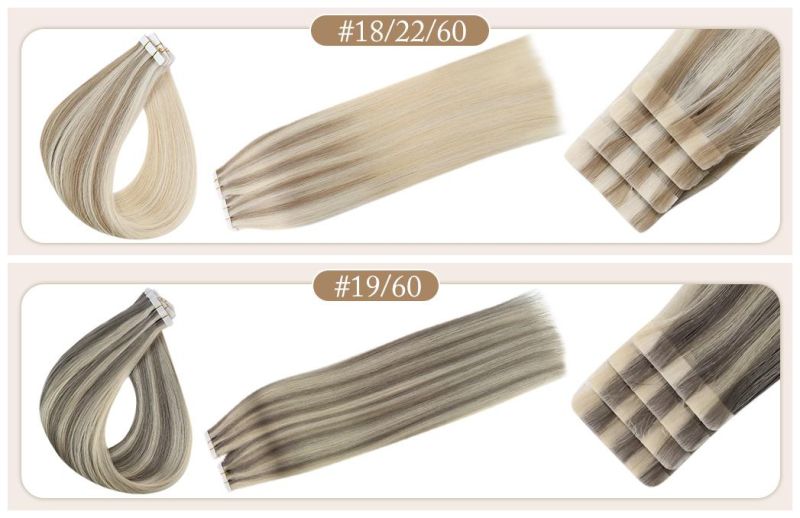 Straight Tape in Hair Extensions for Black Women Tape Adhesive