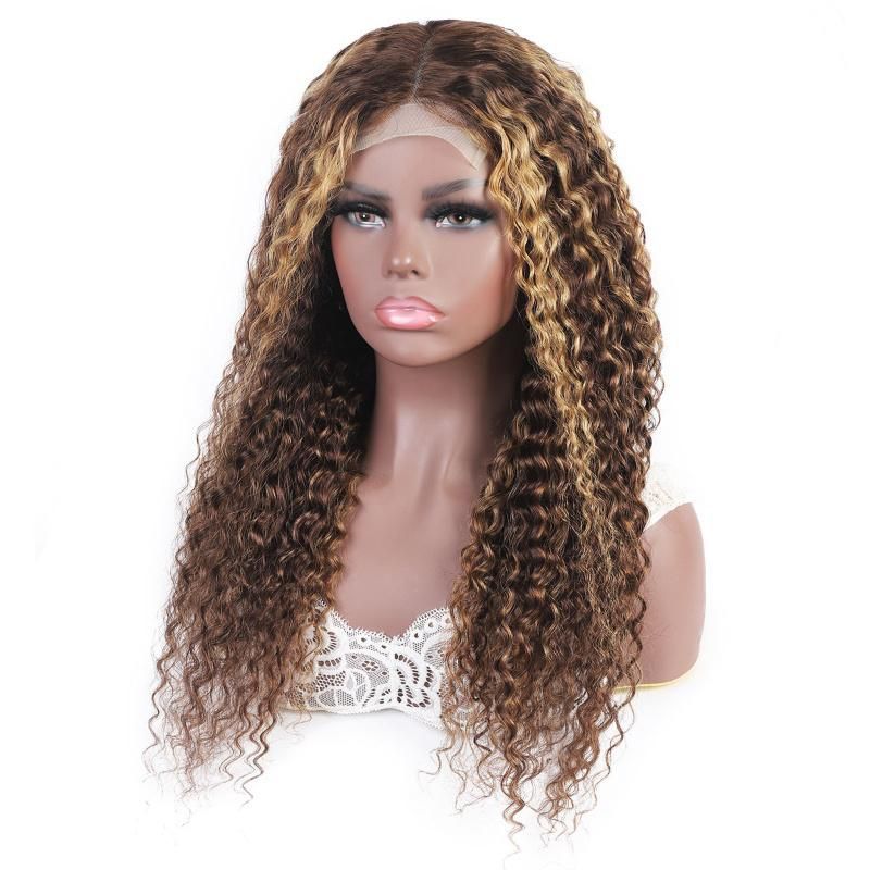 8A High Quality Fashion Color P4/27 Kinly Curly Human Weaving Hair Weft