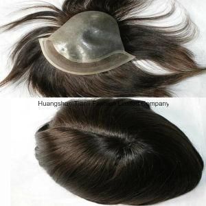 14&quot; Free Style Silky Straight PU Mens Toupee #1b