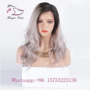 16inch 1btgrey Ombre Color Lace Front Wig 150density