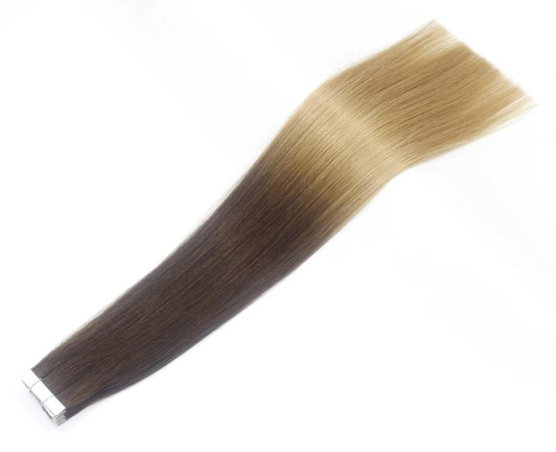 Tape in Extensions Brazilian Straight Human Hair Bundles 4/27 Color Remy Human Hair Extensions