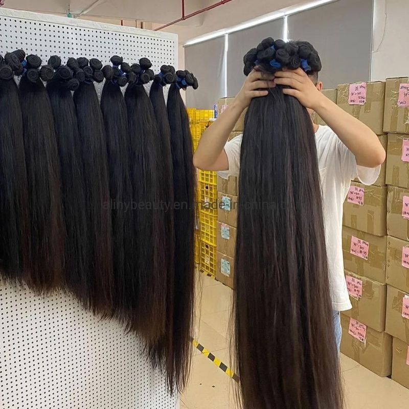 12A Grade High Quality Double Drawn Raw Virgin Cuticle Aligned Human Hair Bundles, Human Hair Extension Vendors
