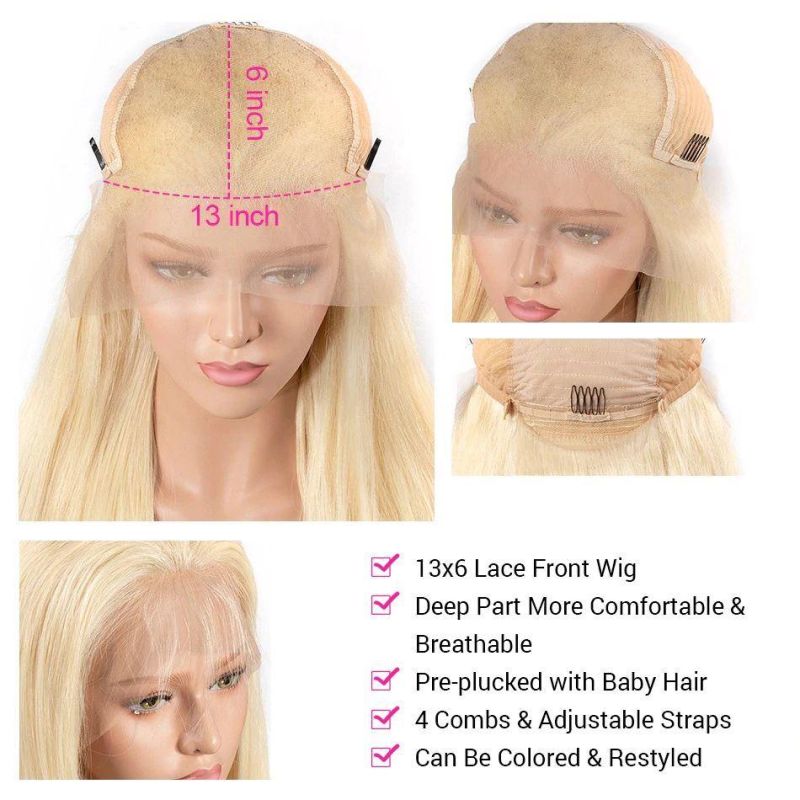 613 Blonde Deep Wave Wigs Human Hair 13X6 Lace Front Wigs