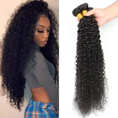 Factory Wholesale Kinky Curly Brazilian Virgin Human Hair Bundles Natural Black 16 Inch