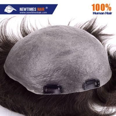 Brazilian Human Hair Full PU / Poly / Lace Toupee for Men
