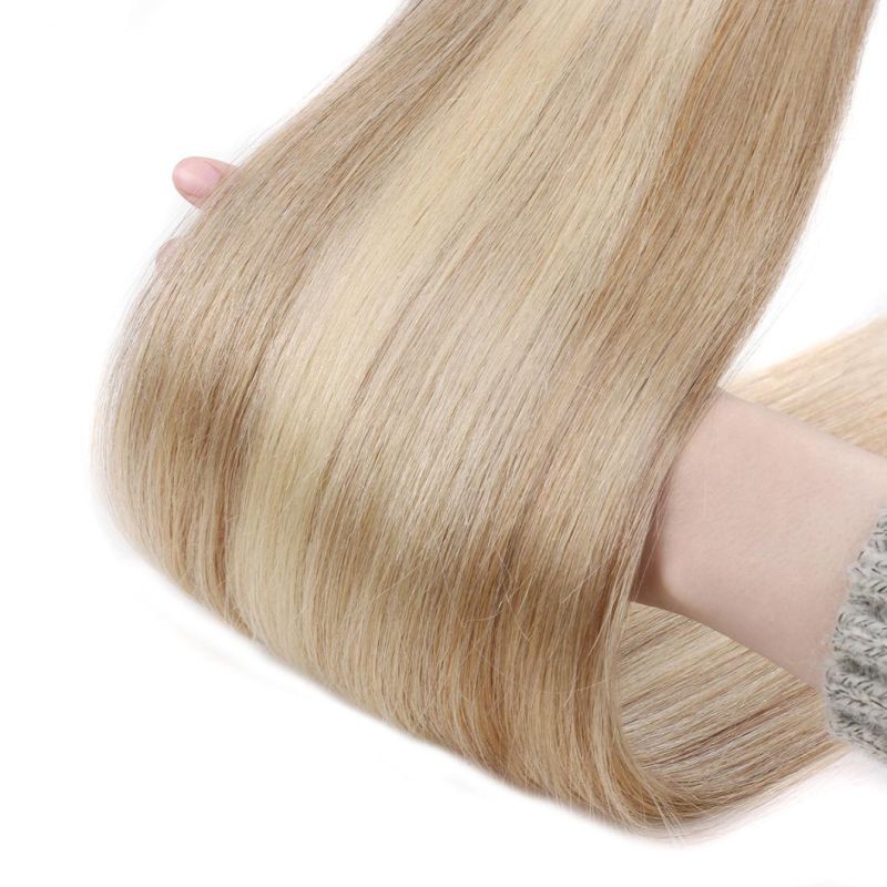 Double Drawn Straight Human Hair Extension Raw Virgin Flat Weft