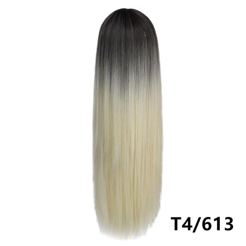 Long Straight Wig Synthetic Natural Looking Hair 28′ ′ 265g Machine Made Cosplay Party Daily Use