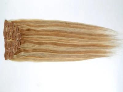Hot Brown Color Clip-in Human Hair Extensions Silky 26inches