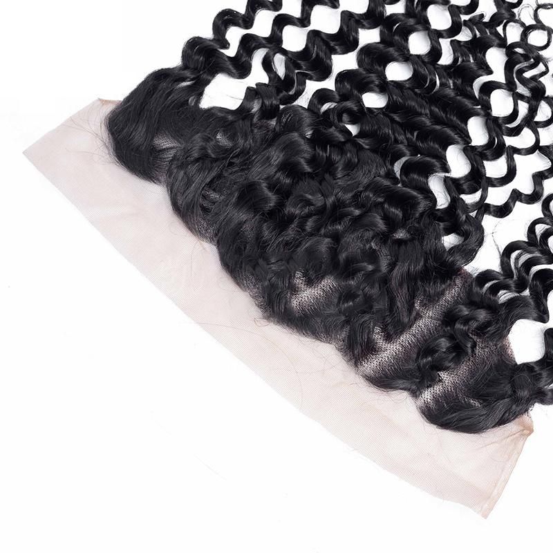 Human Hair Raw Indian Hair Deep Wave Closure and Frontal