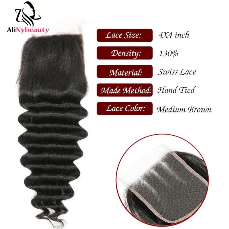 Cheap 100% Virgin Human Hair Italy Curly 3 Bundles with Lace Closure