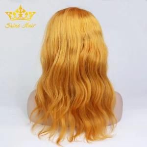 Orange Color 100% Brazillina Remy Body Wave Straight Curly Human Hair Full Lace/Lace Front Lace Wig